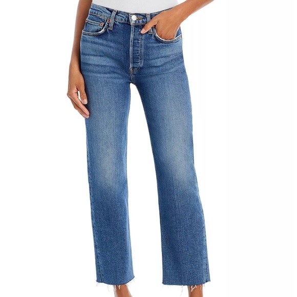 Re/Done 70's Stove Pipe High Rise Straight Jeans in Mid 70's 32 - Picture 1 of 5